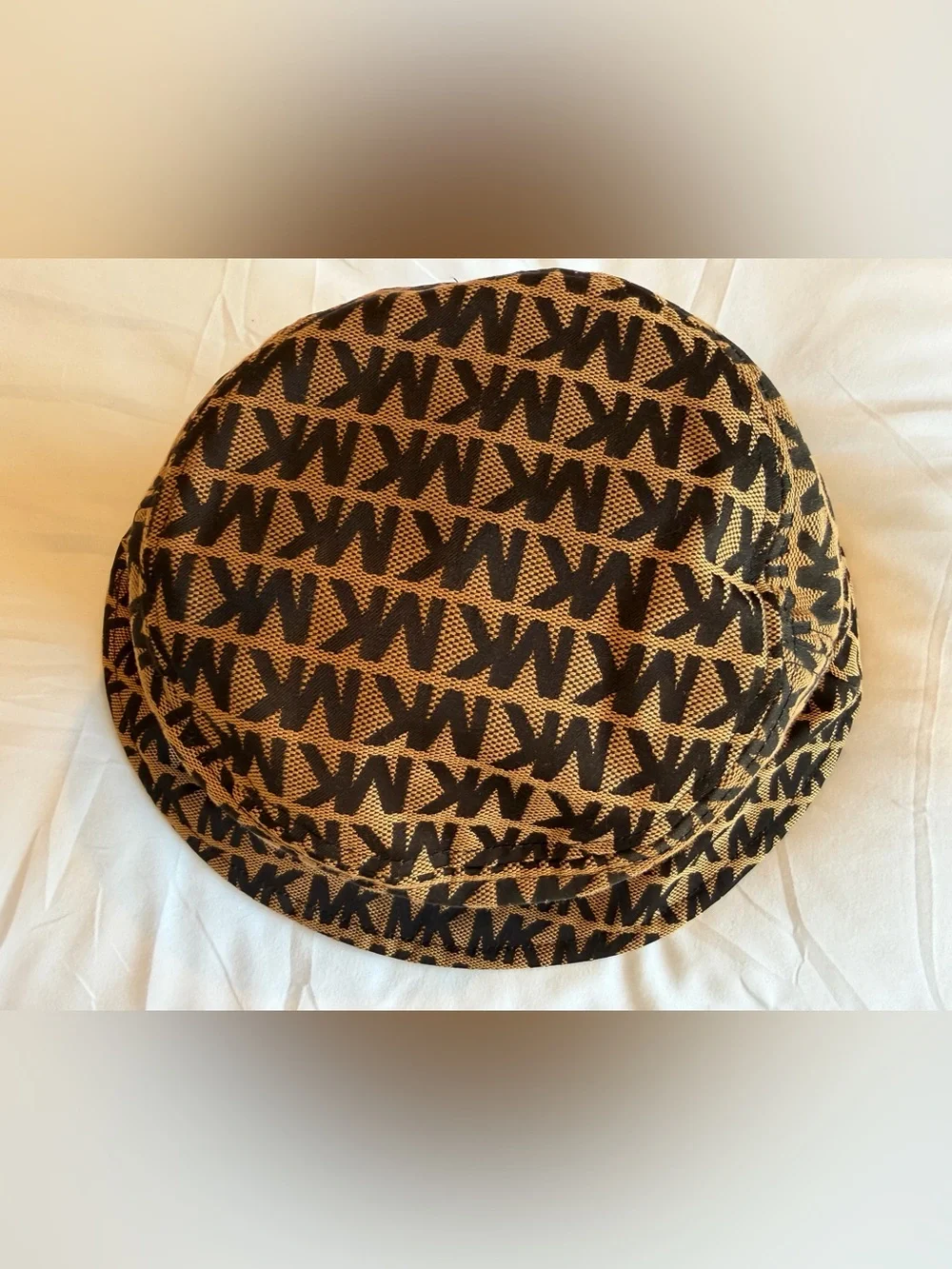 Michael Kors Tan & Black MK Logo Bucket Hat